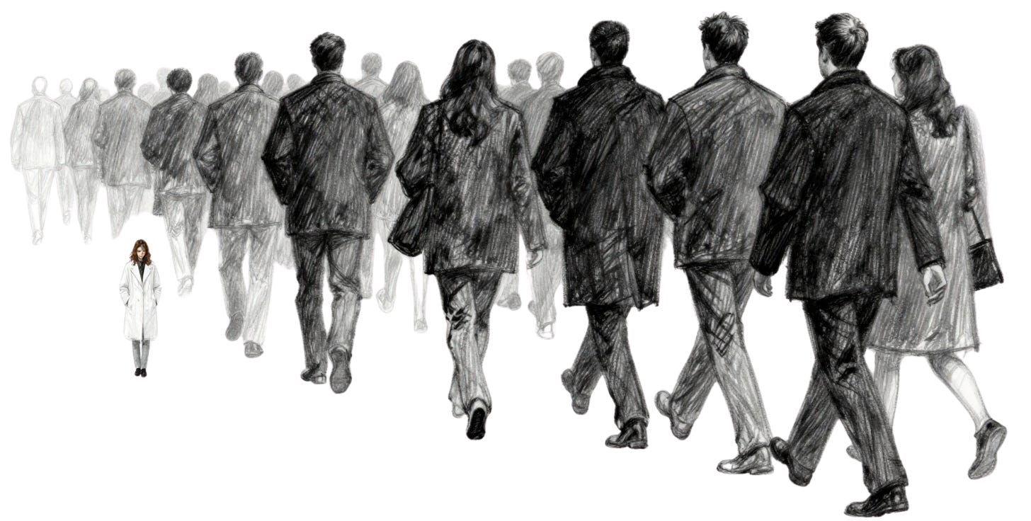 The pause between people...